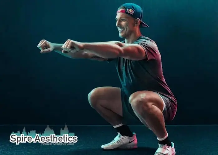 Image of man build leg muscle Sonning through exercise